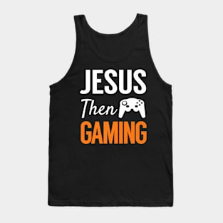 Jesus Then Gaming, Fun Christian Video Game Premium Tank Top